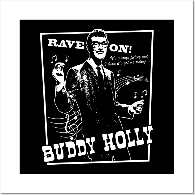 Buddy Holly Rave On Men Wall Art by chaxue